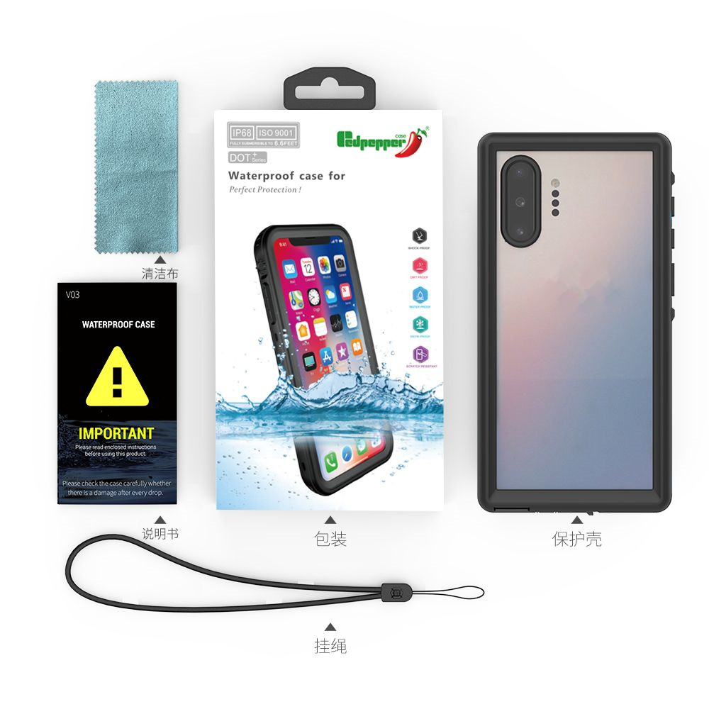 Высокое качество IP68 уровень прозрачные точечные водонепроницаемый чехол для мобильного телефона для Samsung Galaxy Note 10 10 Pro