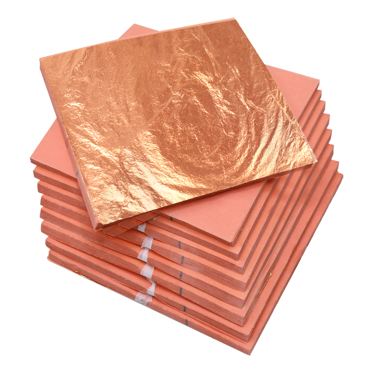 Hot Sale 14*14cm Bronze Copper Leaf Sheets For Home Furniture And Celling Decoration Bronze Copper Leaf Paper