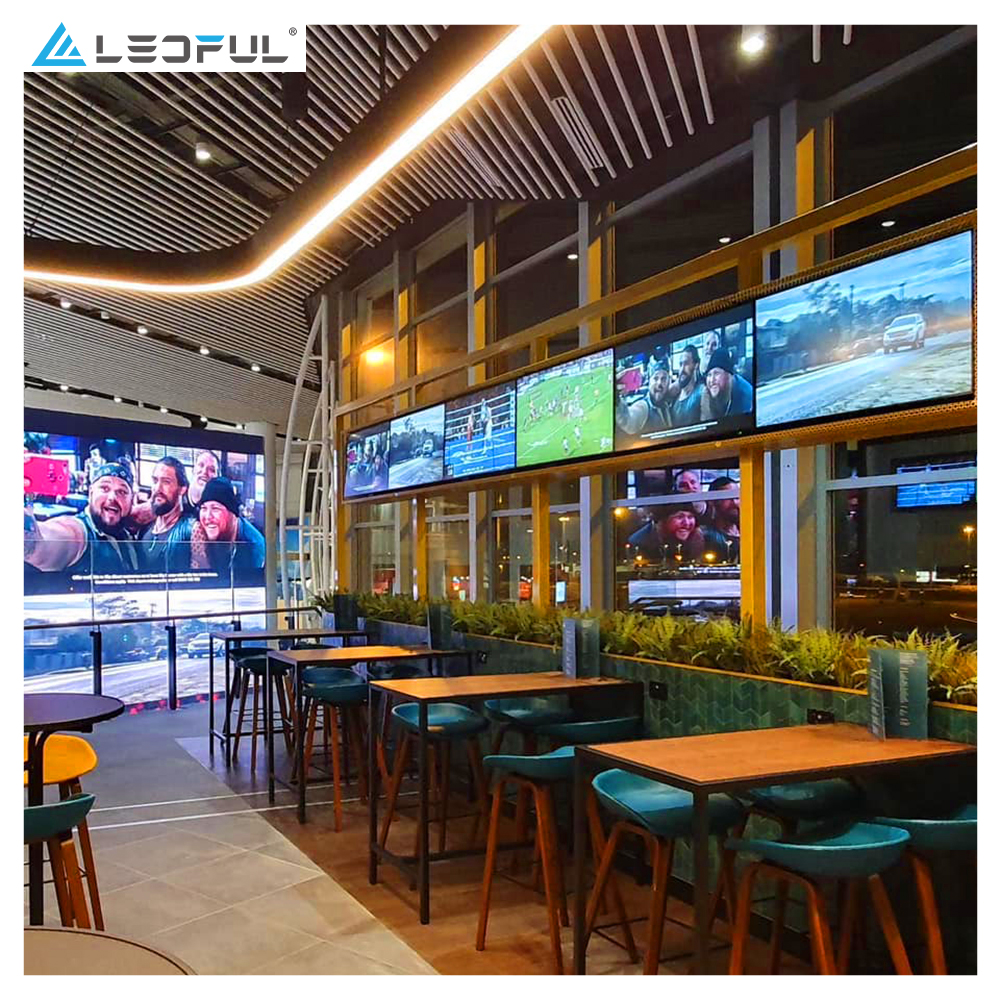 Public Backdrops P2 4k Indoor LED Panel Display Full Color Electronic Video Wall For Restaurant