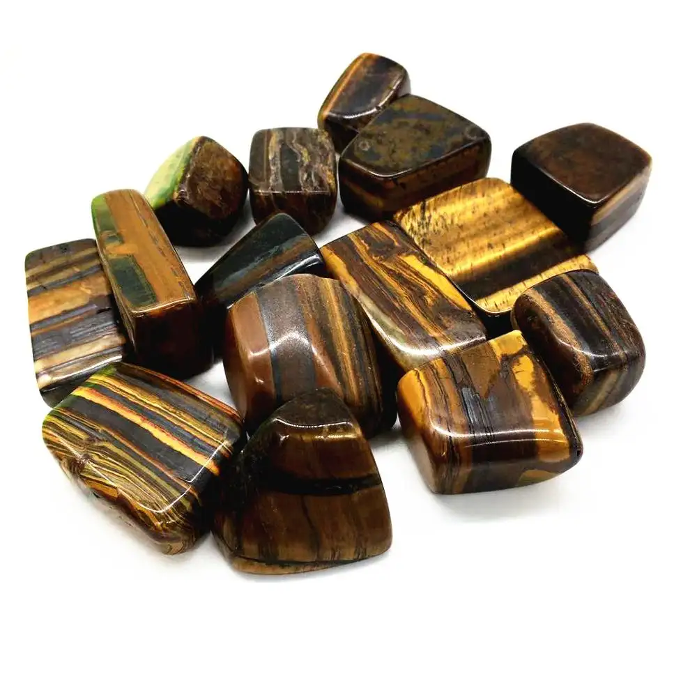 Various High Quality Polished Crystal Gravel Yellow Tiger Eye Tumbled Healing Stones Macadam For Sale