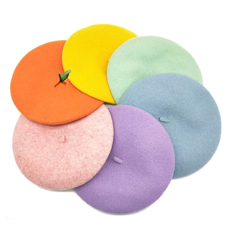 New designer fur beret leather beret female wool beret