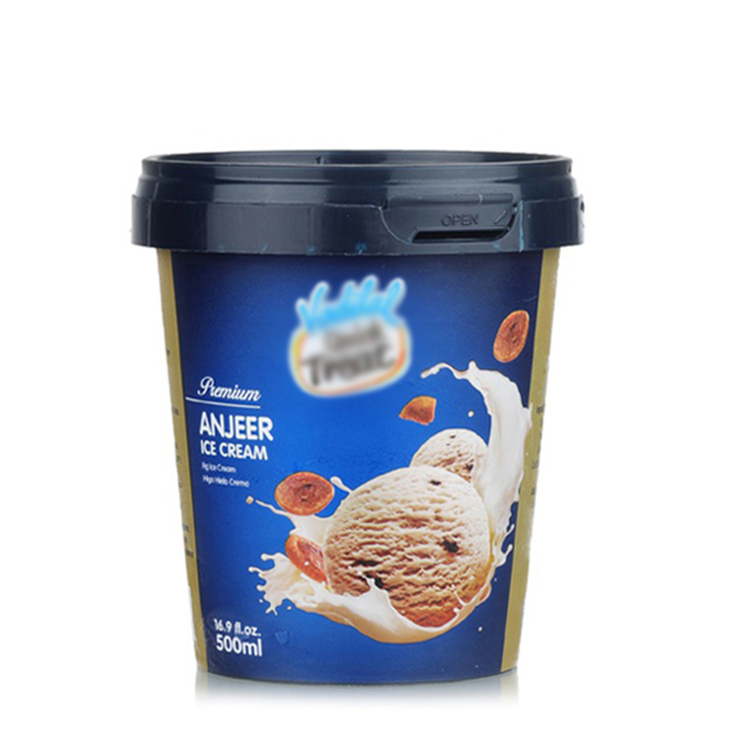Высокой четкости настройки PP 250g 500g Пользовательские стаканчик для мороженого упаковки мороженого горшок с анти-системы защиты от взлома