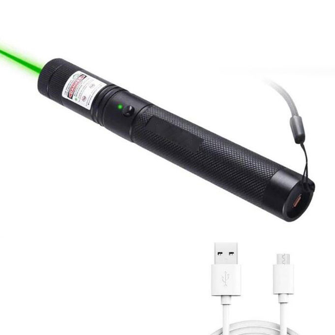 Powerful 532nm Green Laser Engraved Logo Customized Built-in Battery Flashlight Flat