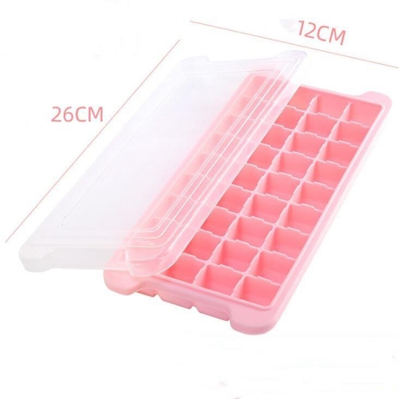 Silica Gel Ice Mold Moulds Ices Cube Trays With Lids Silicone 36 Cavities Ice Cubes Molds For Cocktails Reusable Safe Square