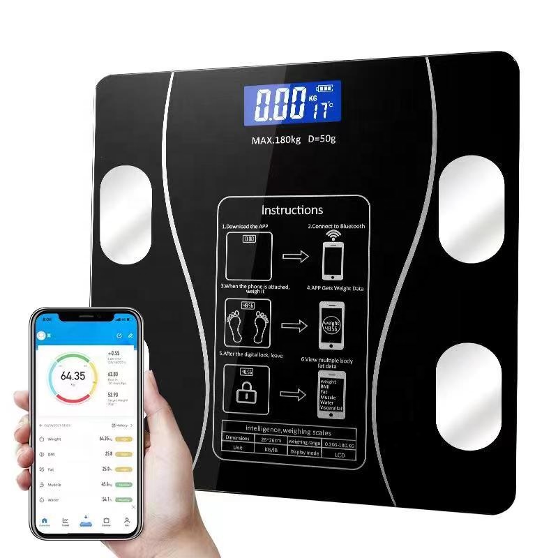 Новое поступление, 180 кг, умные Bluetooth, функция ИМТ, цифровые электронные весы для ванной комнаты