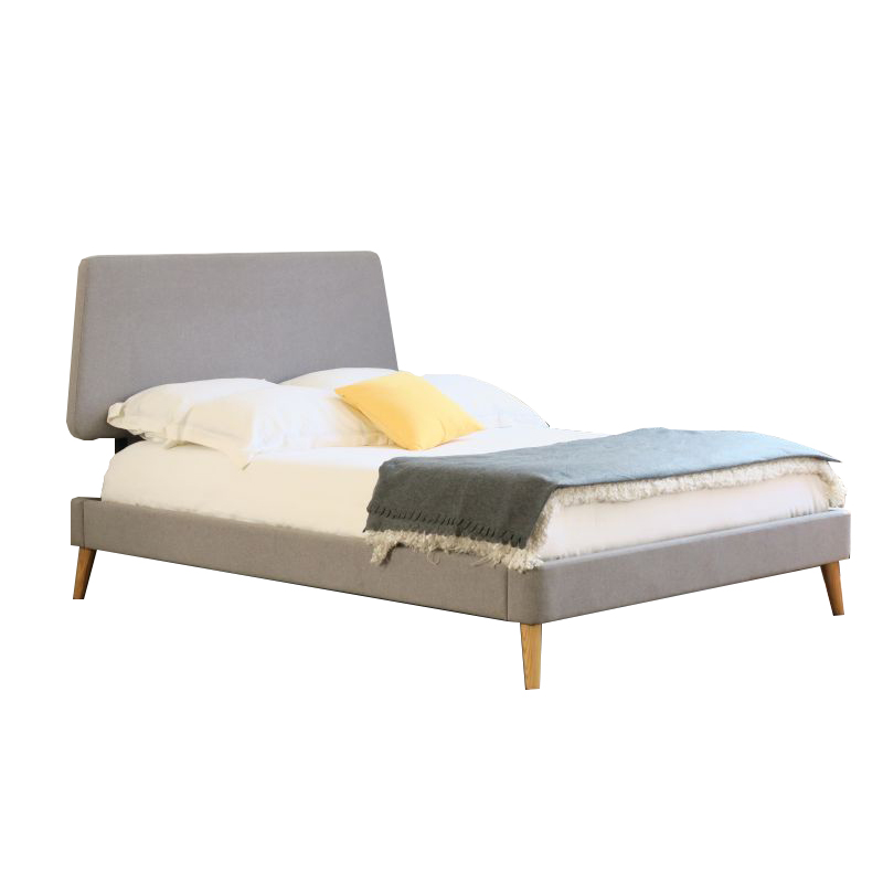 strong Wood Slat Support Frame Upholstered Button Tufted Premium Platform Bed Modern Fabric Bed