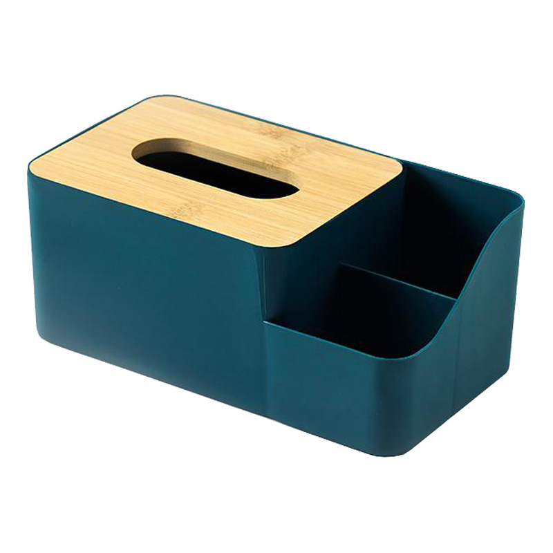 Good Quality Unique Design Hot Sale Pp + Bamboo Wood Tissue Storage Tissue Box holder organizer