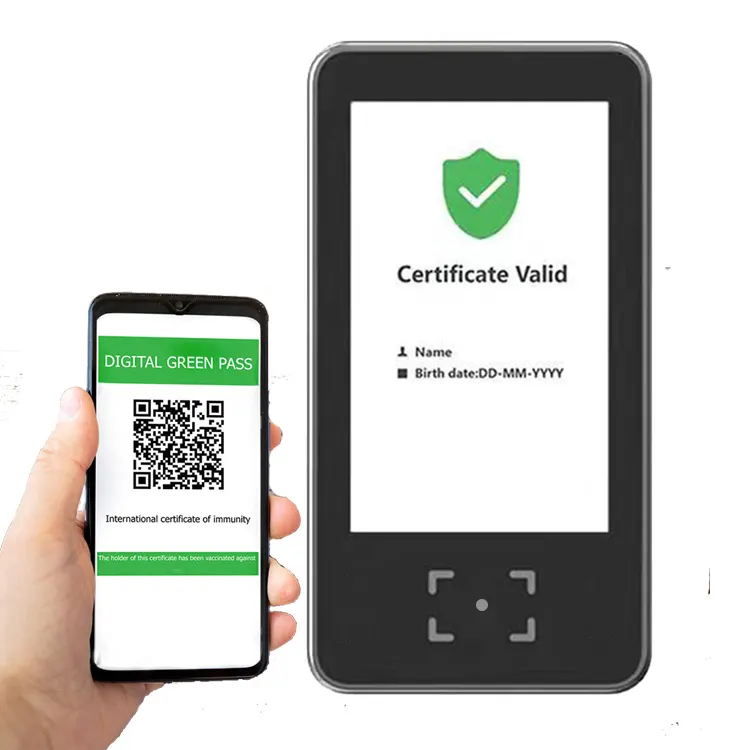 5" 800*480 wifi green pass QR code reader scanner for supermarkets HS-600