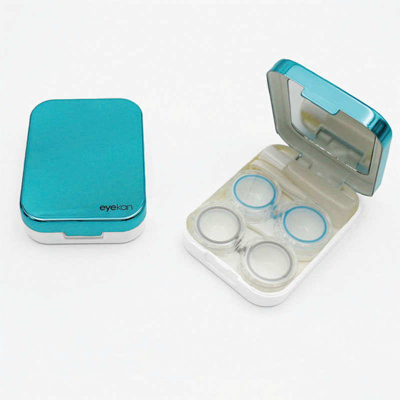 Cosmetic Contact Lenses Box Case with two duplex boxes Full UV coating edging plastic contact lens case