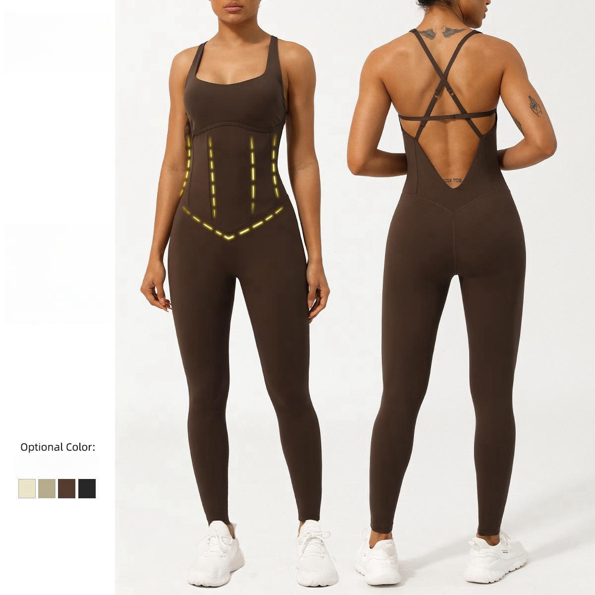 2024 New Women Plus Size One Pieces Padded Jumpsuits Play Suits Yoga Jumpers Bones Push Up Jumpers Leggings Gym Fitness Wear