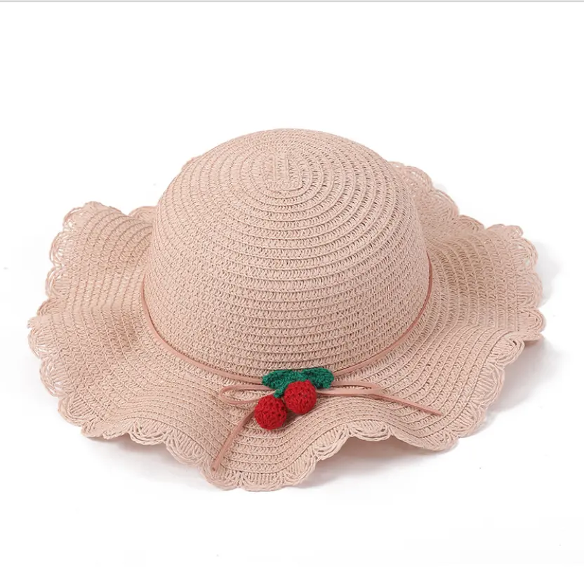 Straw Hat Fashion Pure Color Kids Hats Little Girl Baby Hats