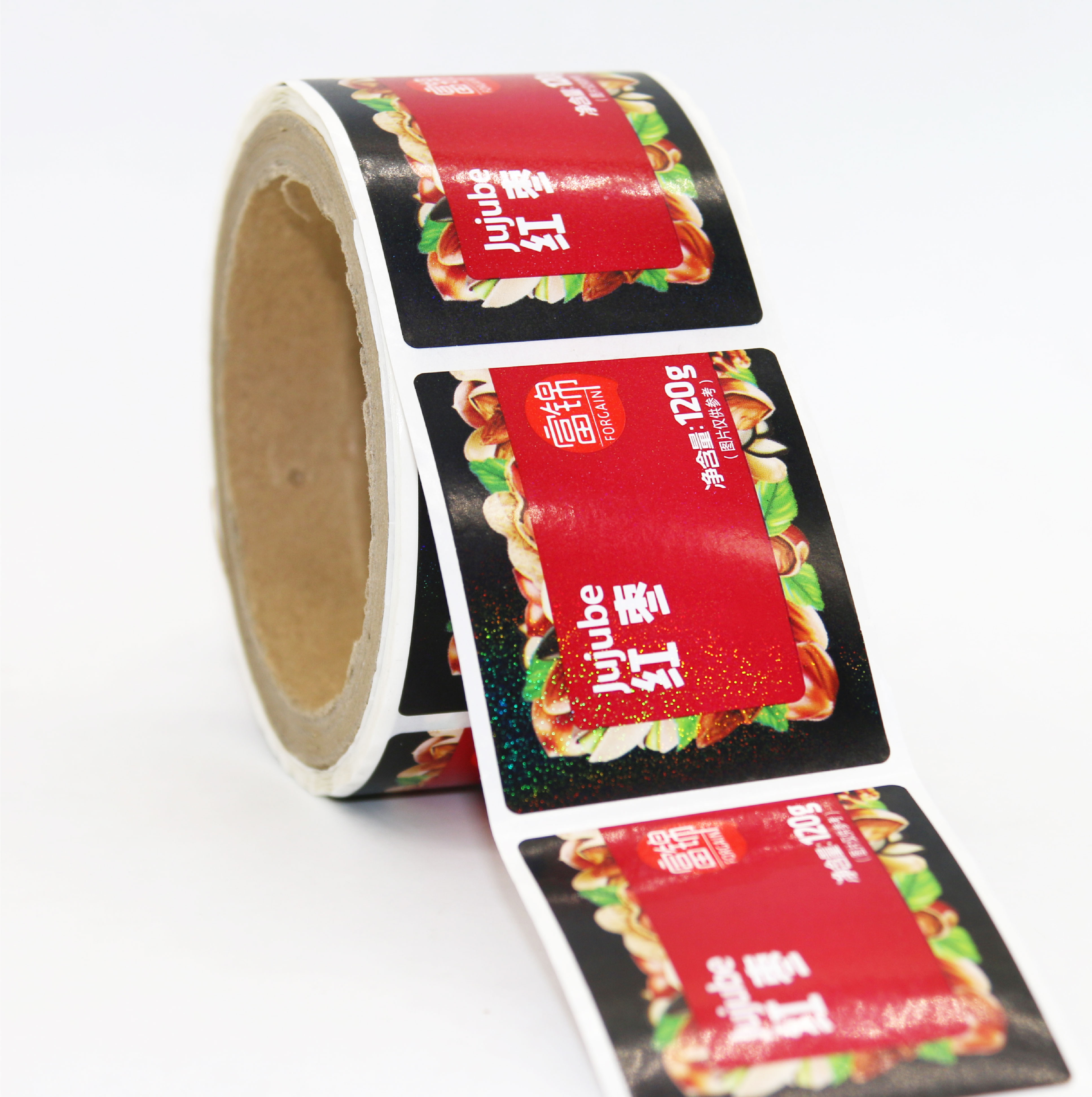 Пользовательская этикетка, наклейка для упаковки продукта, бумажная наклейка с логотипом бренда, высечка красным лазерным эффектом