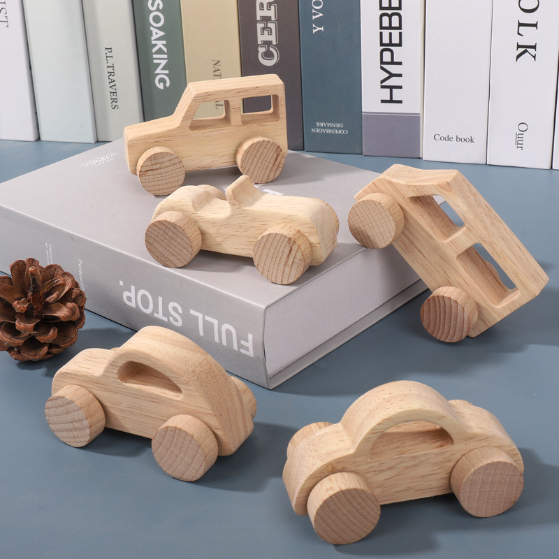 Wholesale Nursery School Montessori Material Wooden Children Toys Car Wooden Toy Track Wooden Push Toy