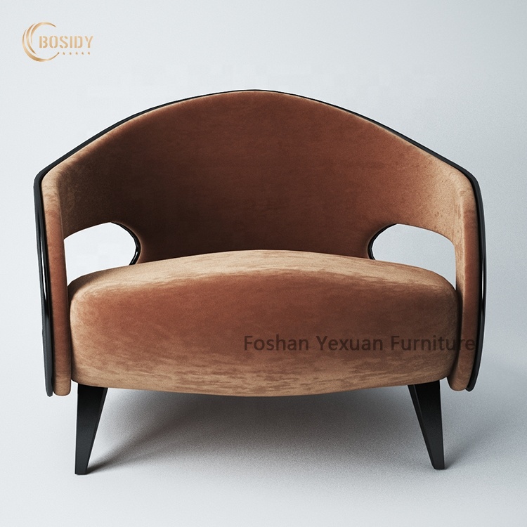 2021 classical luxury curved fabric armchair sofa for 5 star hotel furniture
