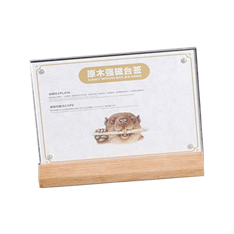 Modern wooden table card brand Multi Size Split transparent acrylic menu holder