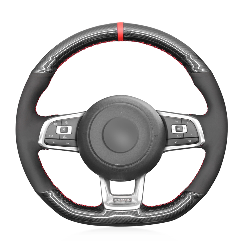 Чехол на руль из мягкой замши для Volkswagen Golf 7 GTI Golf R MK7 VW Polo GTI Scirocco