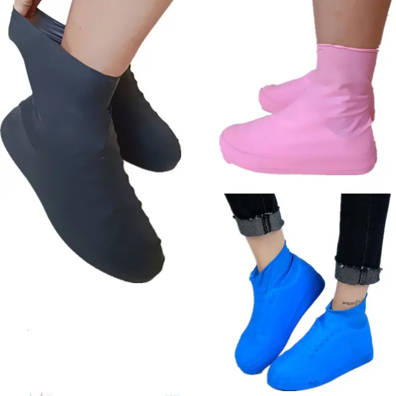 Waterproof Shoe Covering Latex Material Unisex Shoes Protectors Rain Boots For Indoor Outdoor Rainy Days