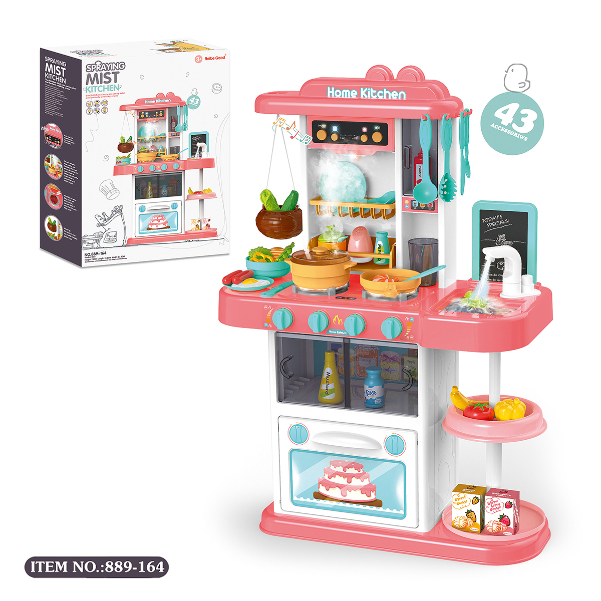 Funny Pretend Play Kitchen Toys with Light Music Cooking Game Kitchen Set Toys For Kids