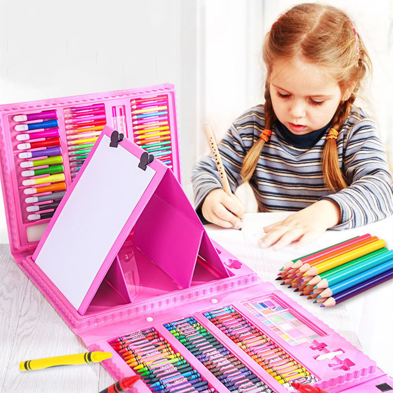 208 watercolor pen set Students and children drawing tools Art painting box Color pen set brush gift box