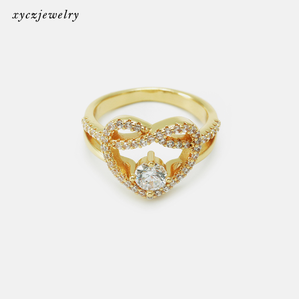 Love Ring Ladies Gold plated ring is perfect for a party with an elegant diamond ring
