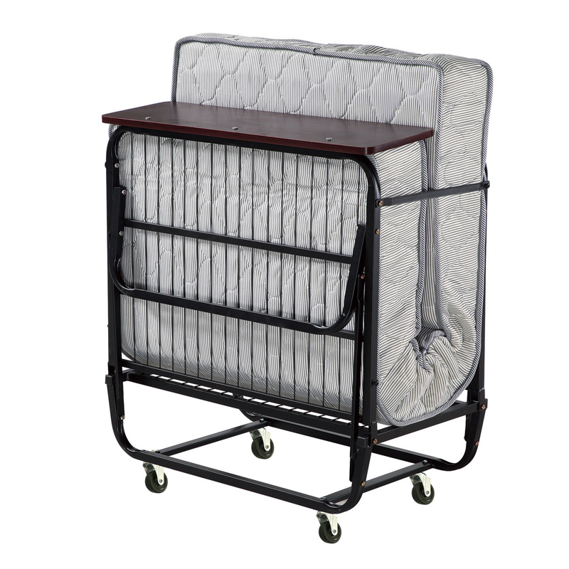 Factory customize Shopee hot selling reinforced rollaway portable folding foldable guest bed metal bed for hotel office hospital
