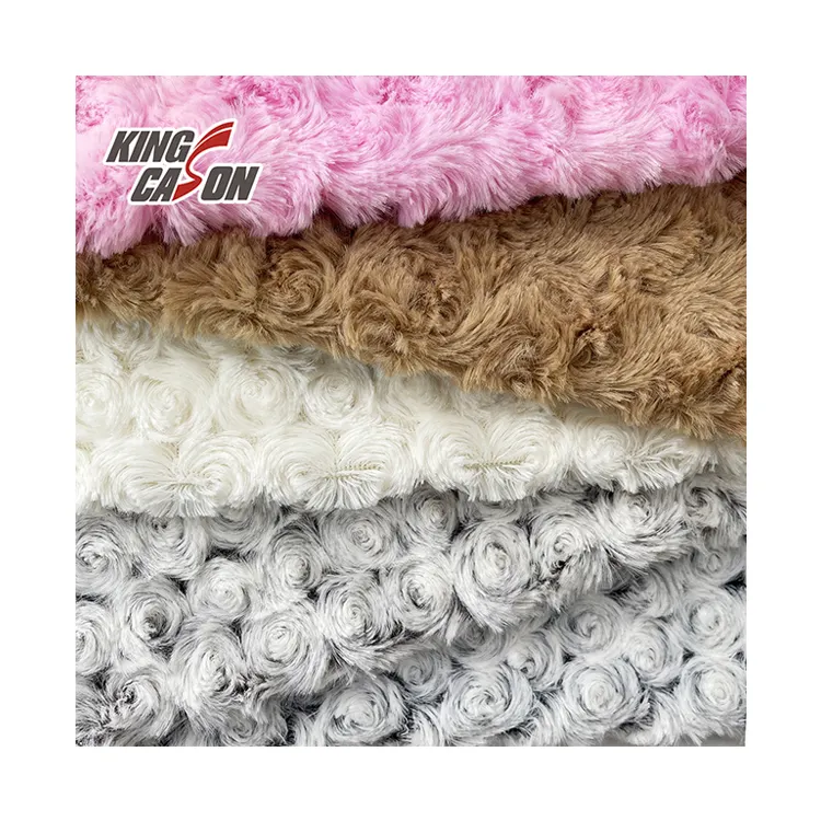 KINGCASON 2022 New Style High Quality Custom Color Luxury Brush Rabbit Faux Fur PV Fleece Fabric For Cushion Pillow