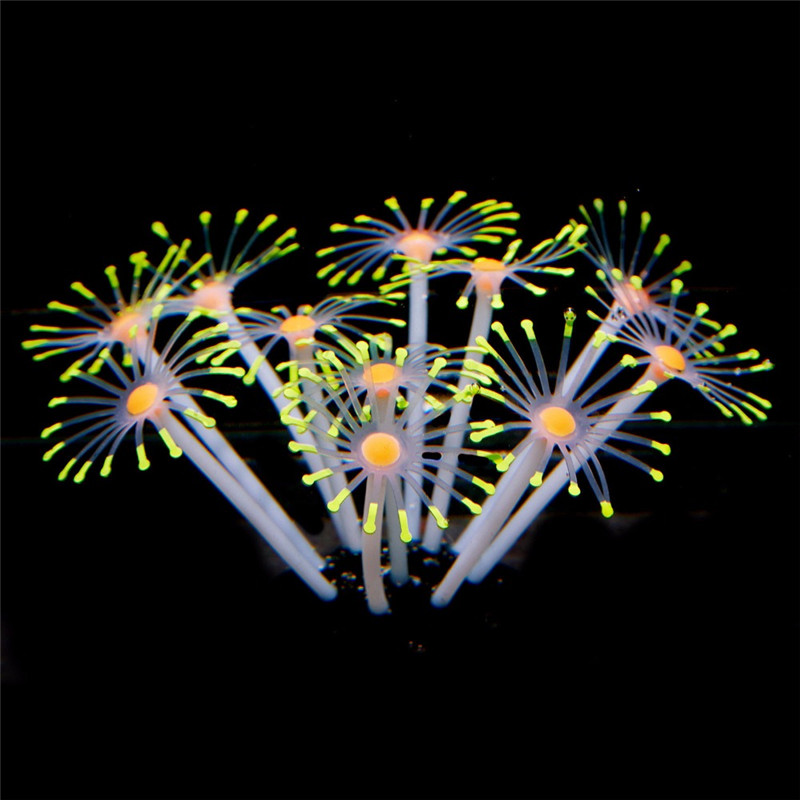 2021 Amazon Hot Sell New Silicone Glowing Artificial Fish Tank Aquarium Coral Plants Ornament Underwater Pets Decor Dropshipping