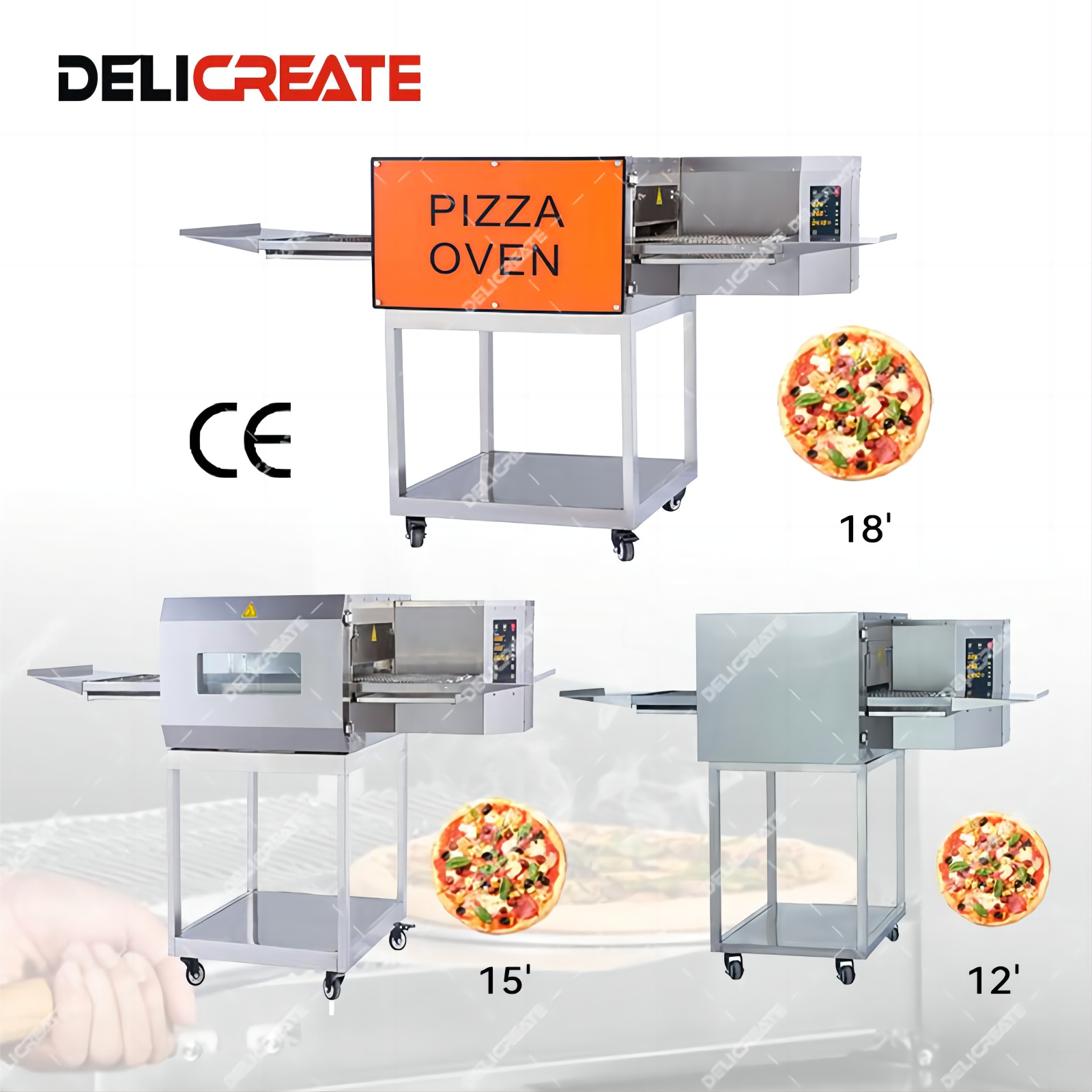 High Quality 12 14 15 16 18 32 inch Pizza Baking Making Machine Automatic Commercial Electric Tunnel Conveyor Belt Pizza Oven