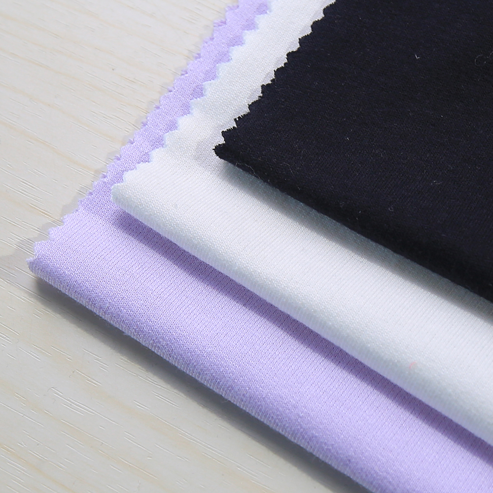 Bulk wholesale knit fleece soft touch solid dyed poly cotton fabric for sweatshirt