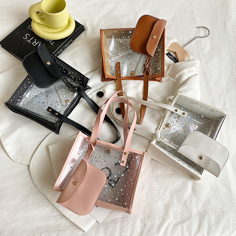 Wholesale Ladies Tote Bag Large Capacit Transparent Handbag Fashion Casual Women Hand Bags