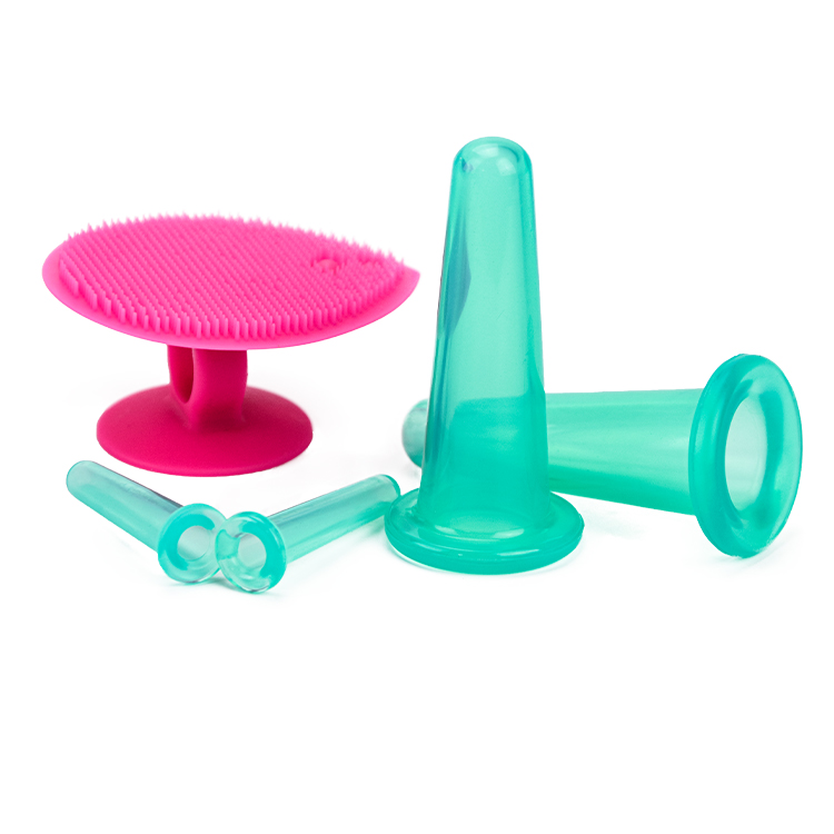 4pcs 6pcs Beauty Skin Care Wash Face Silicone Brush Facial Cupping