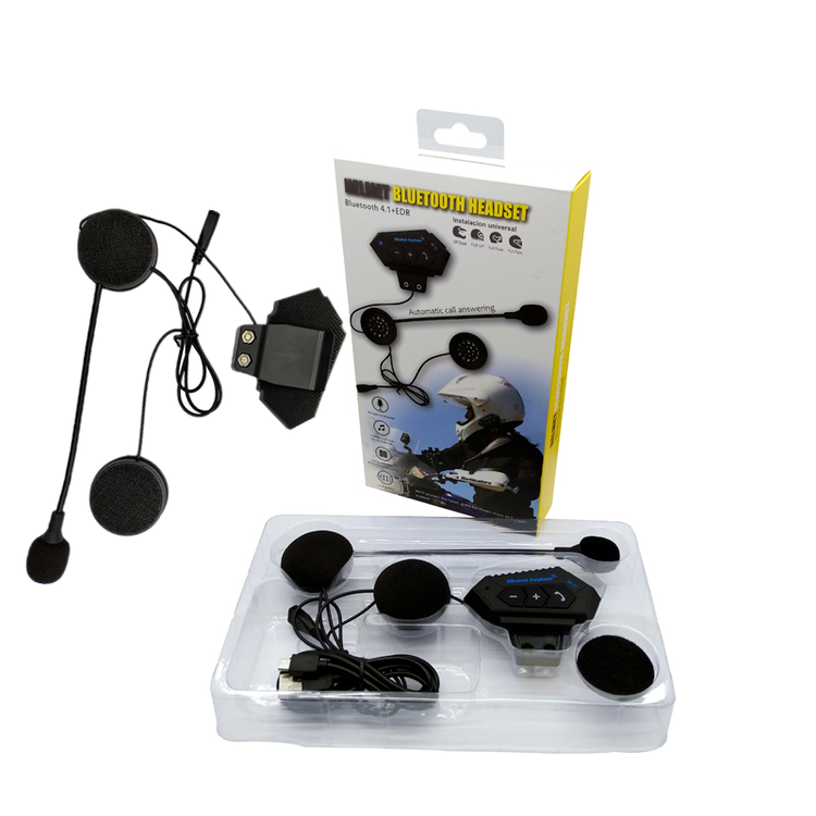 Motorcycle Headset Rider Stereo Helmet Earphone Wireless Handsfree Headphones Music Player Motorbike Bt 12 Headset