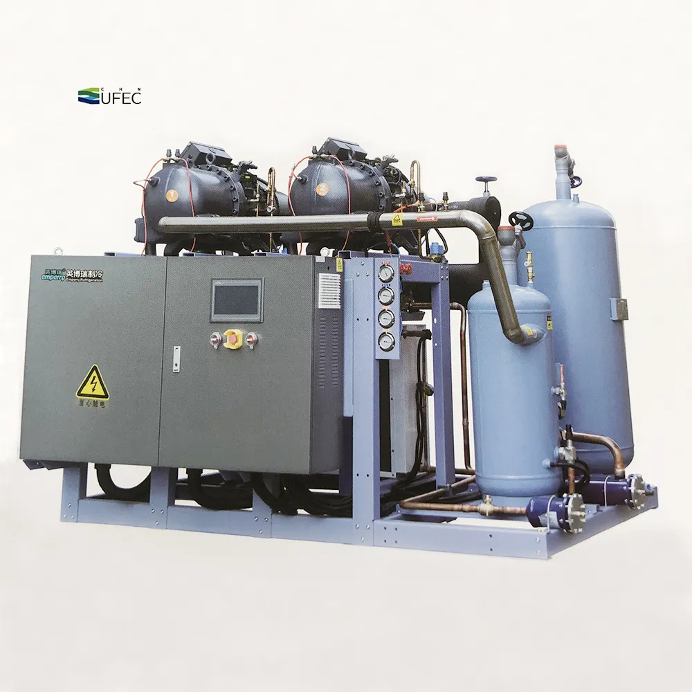 Refrigerating Unit wi paralleled screw compressors for Low-temperature cold roomth