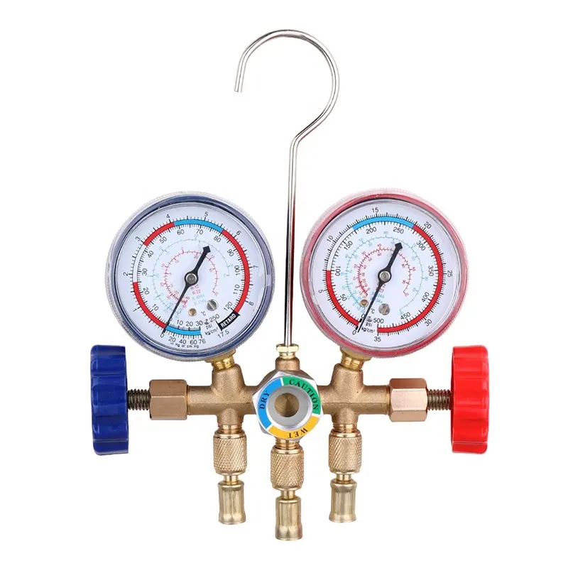 CT-536 Refrigerant Manifold Gauge Set Air Conditioning Tools with Hose and Hook for R12 R22 R404A R134A Air conditioning Tester