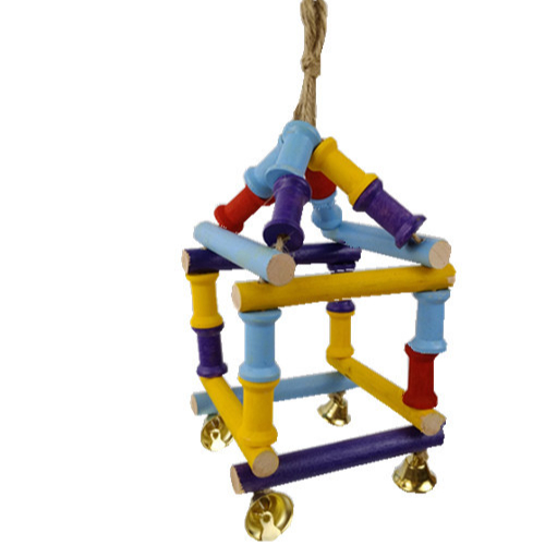Pet bird toy parrot stand stand supplies gnaw trapezoidal swing bird stand bar wood wholesale pet toys