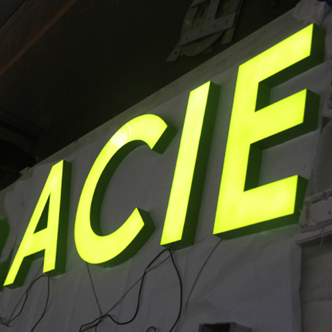 Custom rimless face lit letter acrylic front lit letter sign with stainless steel metal box