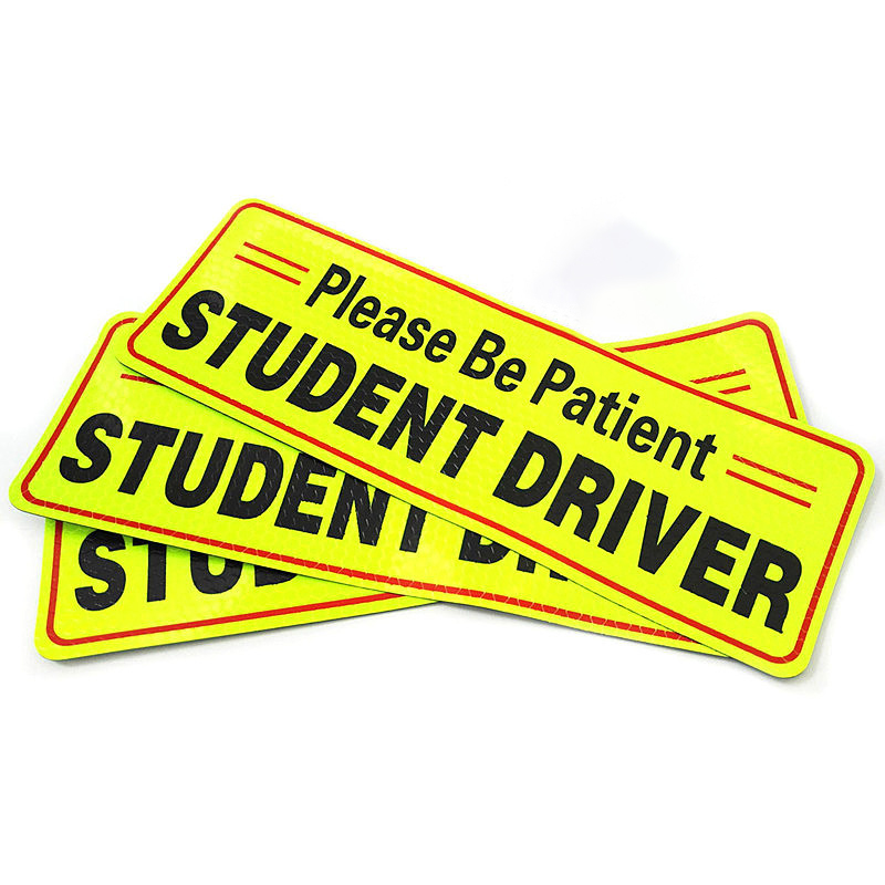 XMB 3 pcs Student Driver Vehicle Reflective Bumper Sign car vinyl sticker