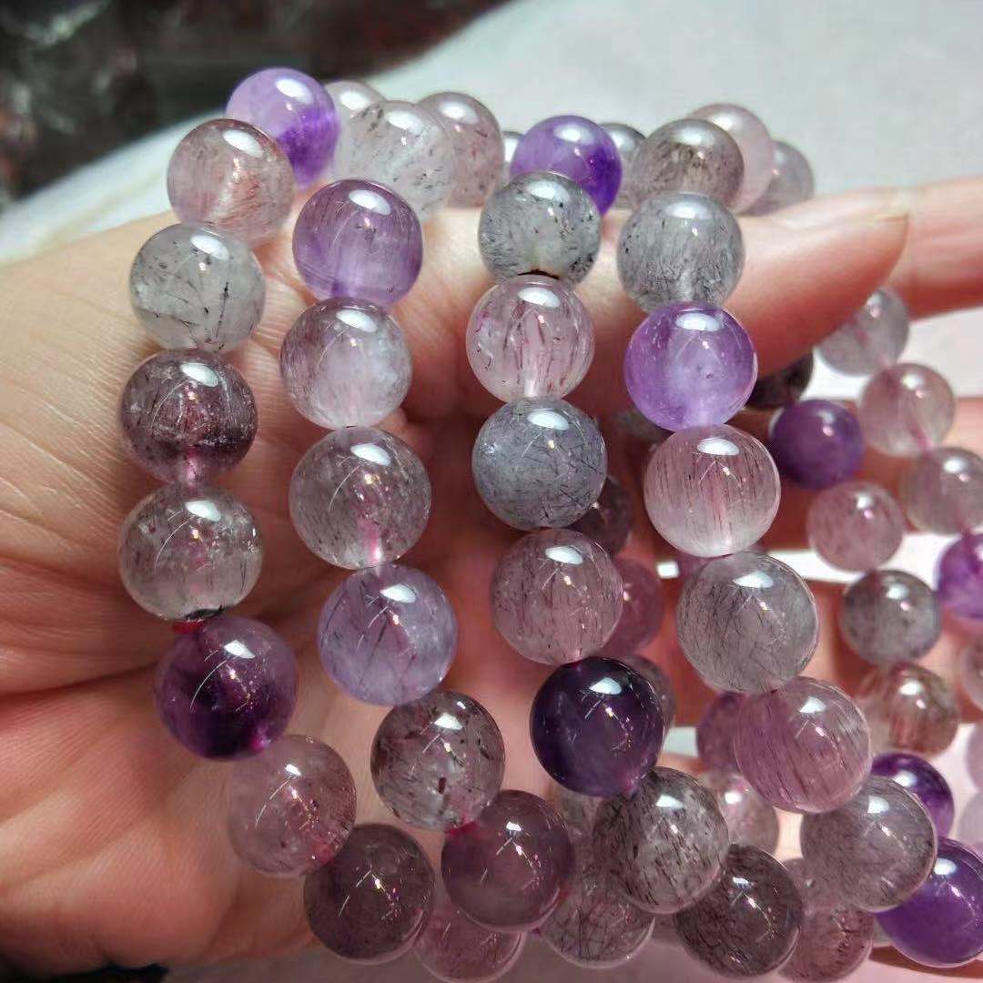 Fine Quality Natural Brazil Super Seven Crystal Beaded Charm Bracelet Factory Wholesale