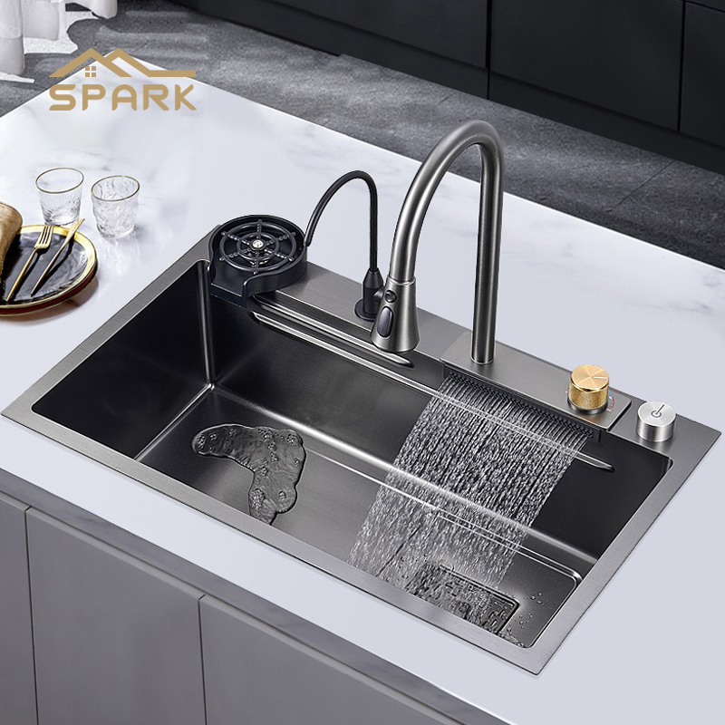 Кухонная раковина из нержавеющей стали водопад кухонный кран Fregaderos de cocina