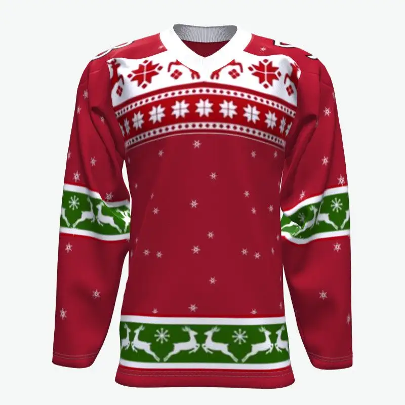 High Quality Custom Sublimation Christmas Ice Hockey Jersey