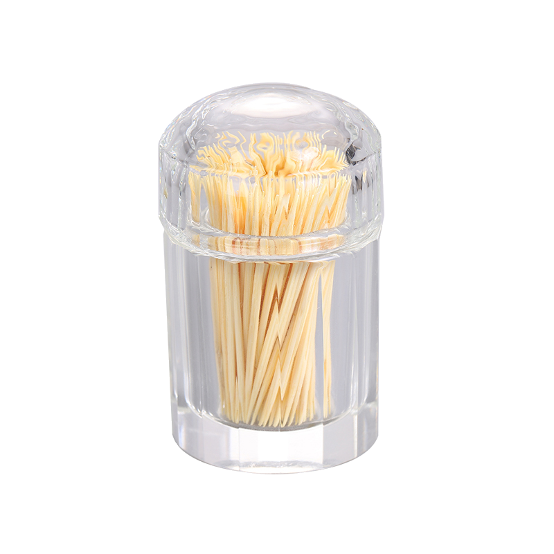 Custom table decoration accessories cosmetic tips glass toothpick box crystal glass toothpick holder
