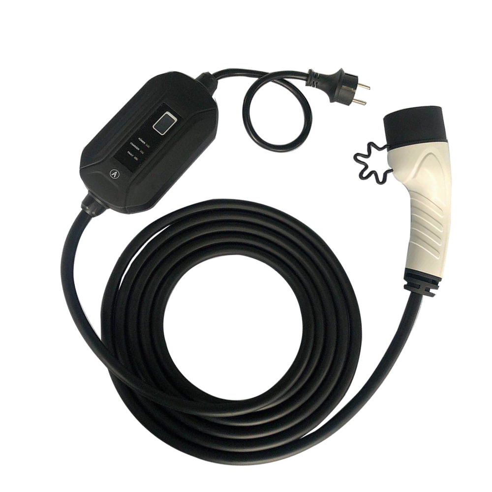 Factory price type2 IEC62196 schuko plug adjustable current 8A/10A/13A/16A portable charging station