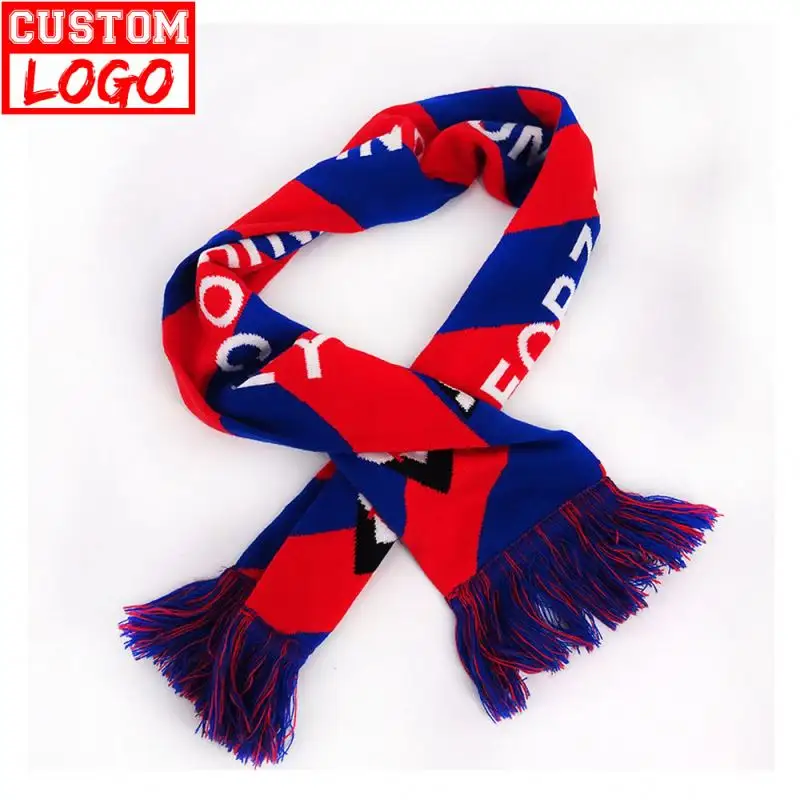 Trade Assurance Football Scarf Knitted Football Scarf Jacquard Scarf