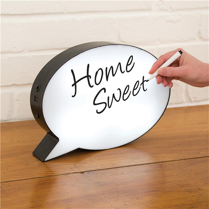 Q4 облако ручная запись Речи Пузырь Led Light Box со стирающейся от маркера маркеры