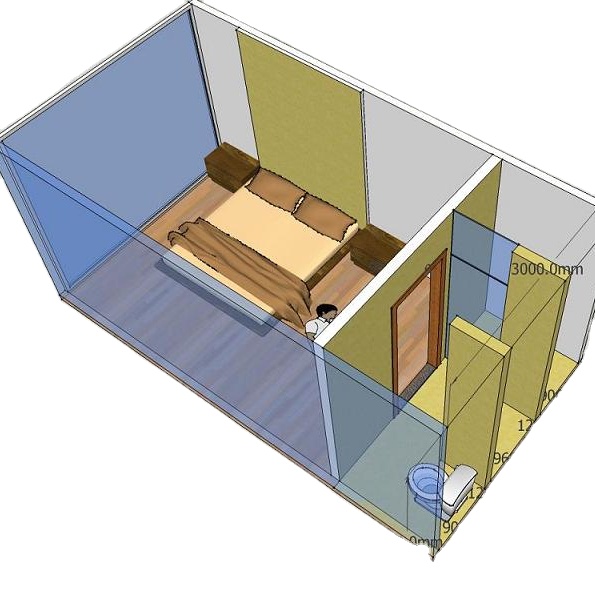Modular Foldable Mobile Portable 20Ft Living Room Flat Pack Modern House Container