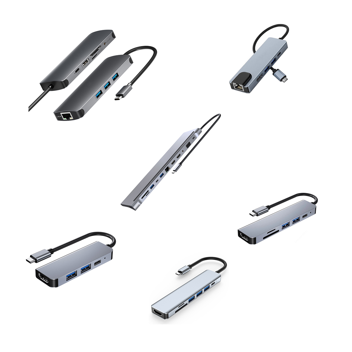 Высокоскоростные порты 2 3 4 5 6 7 8 9 10 11 12 в 1, новый дизайн, usb зарядка por c hub, адаптер, зарядное устройство type c 2,0 3,0 usb hub