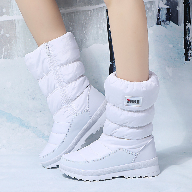 2024 Autumn Winter Women's Snow Boots Russia's Large Size Cross-Border Foreign Trade Velvet Padded Plus Cotton round Toe