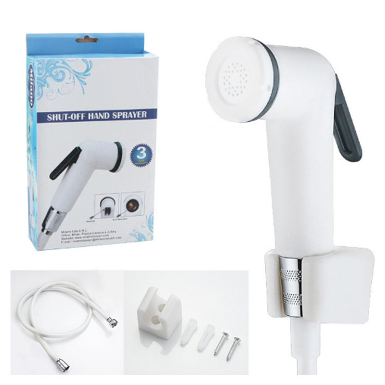 Hot Sale White Abs/PVC Plastic Toilet Smart Hand Held Bidet Shower Spray Bathroom Accessory Shattaf Travel Portable Bidet