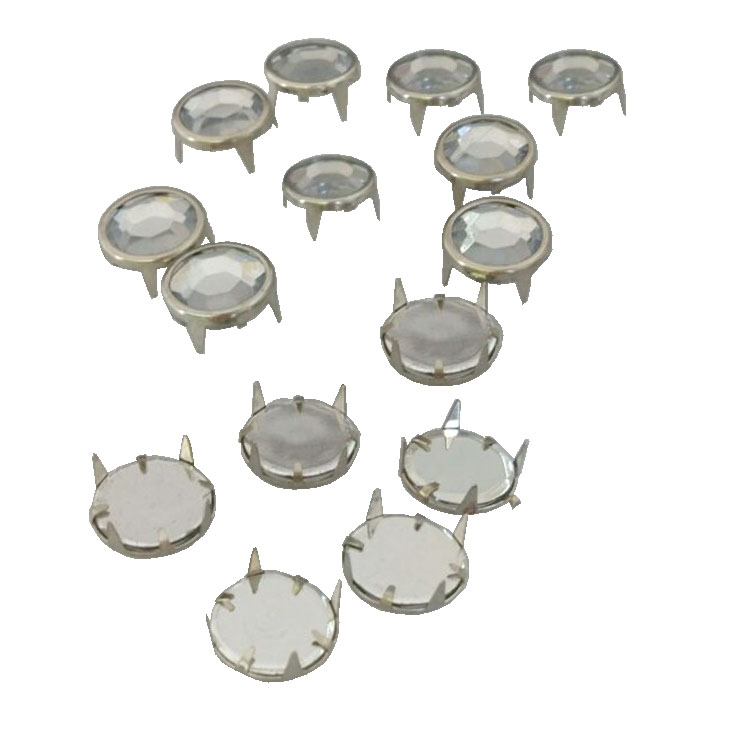 10mm Nickle Color Glass Stone Rivets Bass Rhinestone Prong Rivets Diamond Rivets Decoration