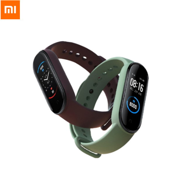 В наличии, умный Браслет Xiaomi Mi Band 5 с цветным AMOLED экраном, фитнес-трекер Mi Band 5, пульсометр с дистанционным управлением